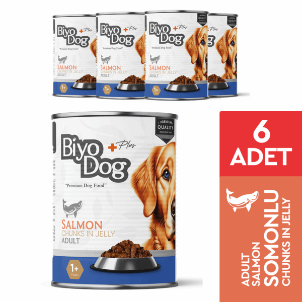 Biyodog Plus Somonlu Yetişkin Köpek Konserve Yaş Mama 400gr x 6 Adet